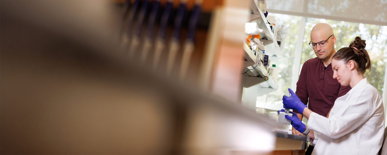 Two people in a lab.