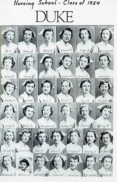School of Nursing Class of '54 class photo