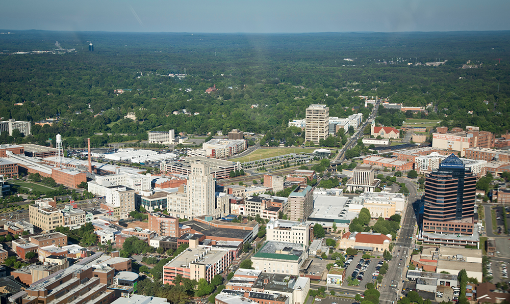 Arial View of Downtown Durham