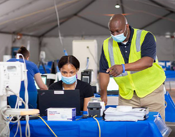 Duke Family Medicine played a central role in organizing Duke's COVID-19 testing operations. Photo by University Communications.