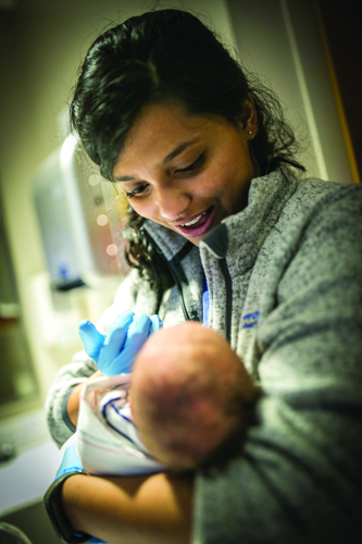 Shree Bose in Duke University Hospital newborn nursery