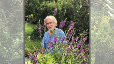 John Armstrong in his garden