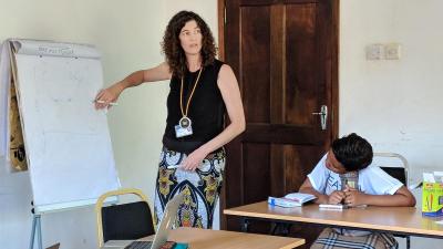 Dorothy Dow, PhD, of the Duke Global Health Institute, pictured in Tanzania