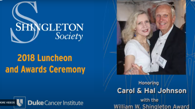 video thumbnail of the ceremony honoring Carol and Hal Johnson