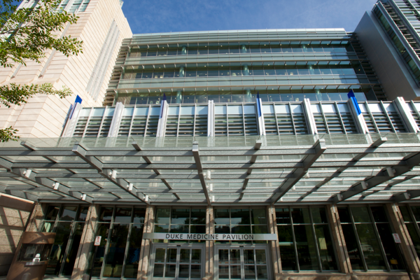 Front entrance of Duke Medicine Pavilion