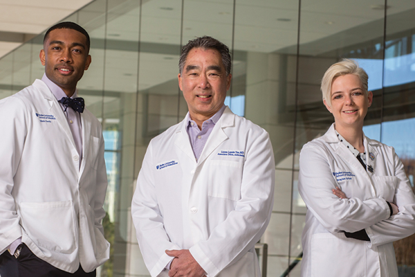 Members of the admissions committee: Edwin Owolo, Linton Yee and Braylee Grisel.