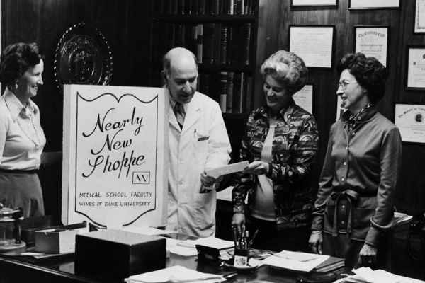Physician's wives at the Nearly New Shop with Dr.  James Wyngaarden