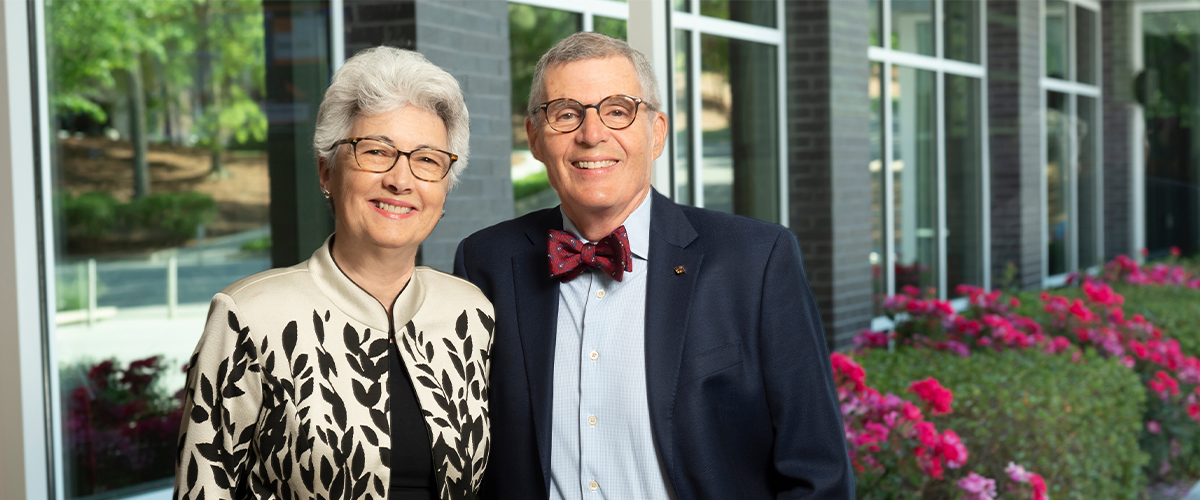 A donor couple posing together.