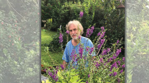John Armstrong in his garden