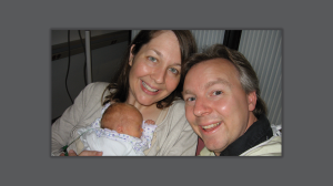 Kim Spancake and her husband, Drew Snider, and their infant Addie
