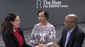 Researcher Meira Eppleiny, Gilda Suiter and Pastor Ronald L. Godbee