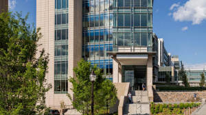 front entrance of the Trent Semans Center for Health Education 