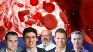 Photo of Assistant Professor Tobias Straube (Pediatrics, SOM), Research Scientist Stewart Farling (CEE, Pratt), Professor Marc Deshusses (CEE, Pratt), and colleagues.