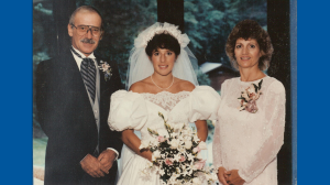 Richard Ryan, Suzanne Ryan Driver, and Carole Ryan at Suzanne's wedding