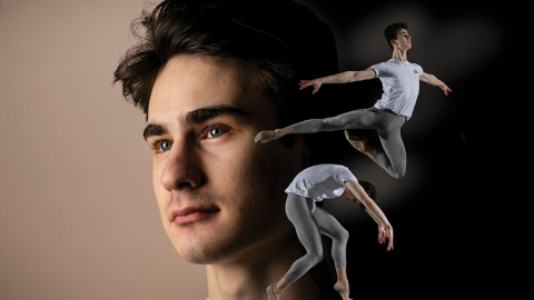 Clark Eselgroth striking various ballet poses