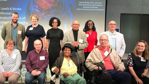 Speech language pathologist Jamila Minga with right-hemisphere stroke patients
