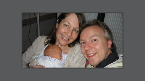 Kim Spancake and her husband, Drew Snider, and their infant Addie