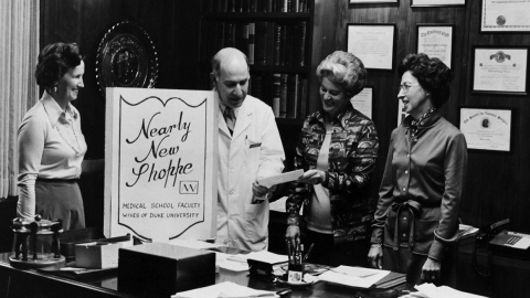 Physician's wives at the Nearly New Shop with Dr.  James Wyngaarden