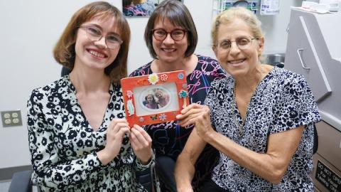Sarah Rose, her mom Angela, and Freedman