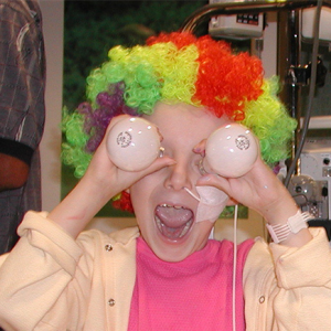 sarah smith playing dress-up as a clown