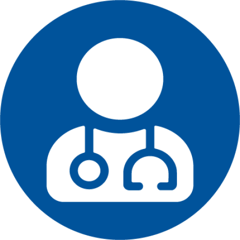 logo of person wearing a stethoscope