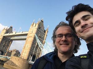 clark eselgroth and his father at the tower bridge in london england
