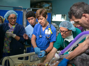 Healthcare workers caring for a patient in Honduras