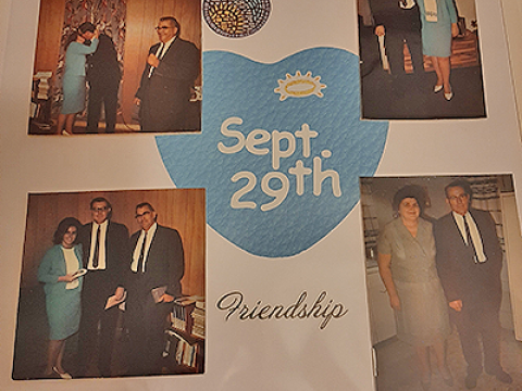 photo album/scrapbook with photos of a wedding day in 1967