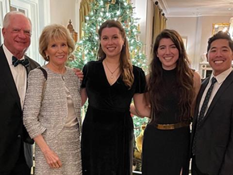 The Moffitt Family at a holiday event