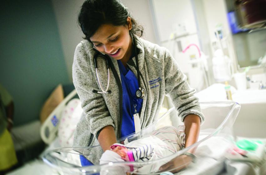 Shree Bose in Duke University Hospital newborn nursery